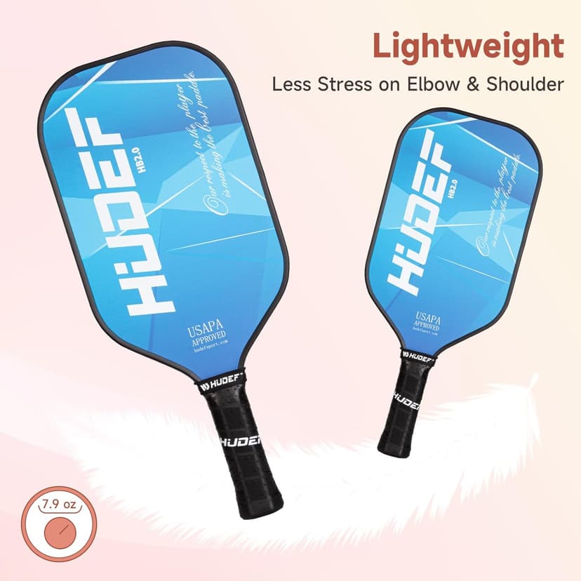 Pickleball Paddle USAPA Approved, Lightweight Carbon Fiber Face and Polypropylene Honeycomb Core Pickleball Racket with Cover, Elongated Handle and Cushion Comfort Grip Pickle Ball Paddle