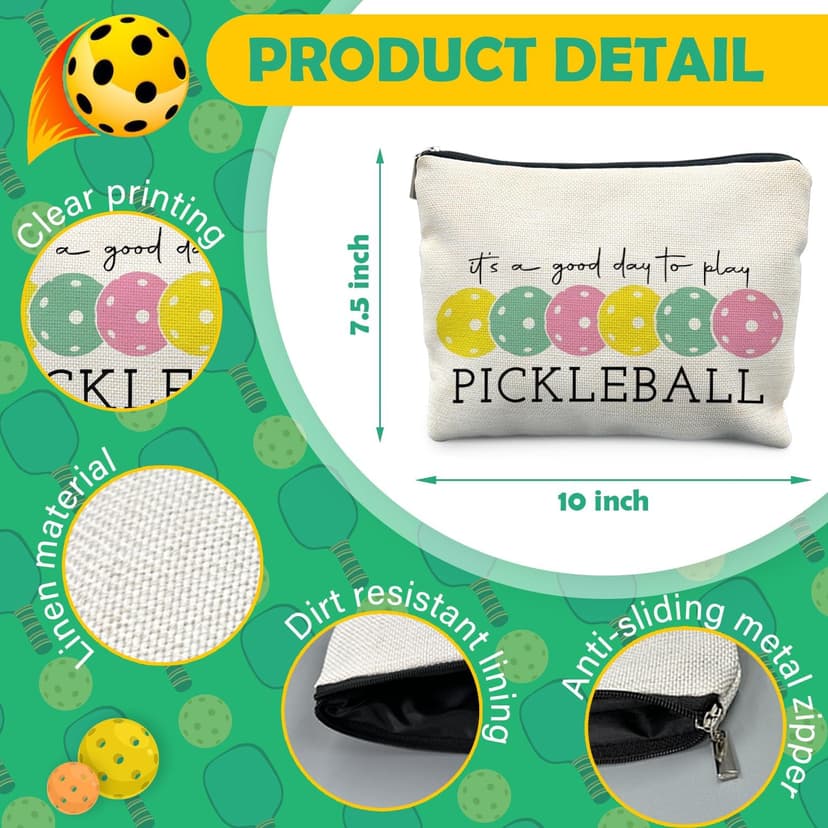 Pickleball Gifts for Women, Pickleball Makeup Bag Cosmetic Pouch, Pickleball Accessories Women