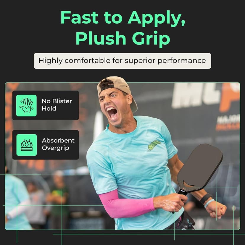 ADV Felttac Pickleball Grip Tape - Soft, Very Durable, Sweat Absorbing Pickleball Overgrip Tape - Dry & Comfortable Pickleball Paddle Grip Tape - Easy to Use & Easy to Install