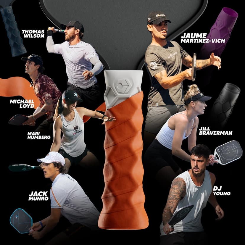 Pickleball Paddle Grip - 5.25in - Supports Tennis Elbow, Enhances Grip Strength, Reduces Vibration with Finger Support and Anti-Sweat Design