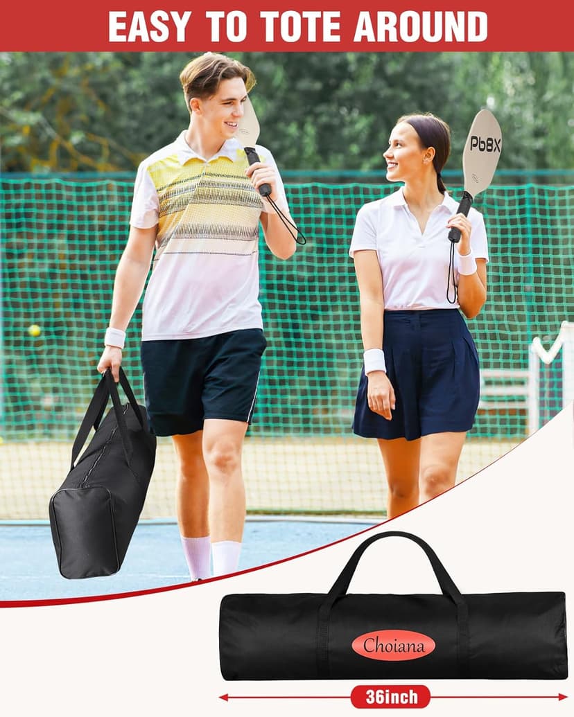 Portable Pickleball Net, Pickle Ball Net Outdoor with 22ft Regulation Size Net, Court Markers, Durable Frame PE Knited Pickleball Practice Net System for Backyard Driveway
