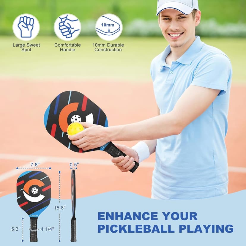 Pickleball Net Set, Portable Pickleball Set w/Wheels, 11ft & 22ft Regulation Size Pickel Ball Net, Set of 4 Balls and Paddles, Heavy Duty Frame for Backyard Driveway Outdoor