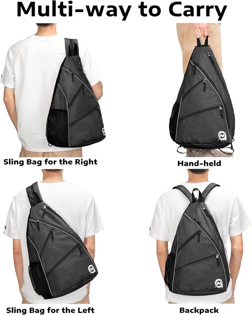 A11N SPORTS Pickleball Bag, Reversible Crossbody Sling Bag/Backpack for Women Men