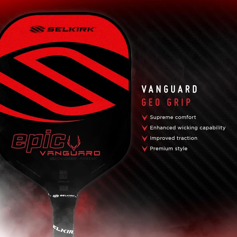 Selkirk Vanguard Hybrid Polypropylene X5 Core & Vanguard Power Polypropylene X6 Core Pickleball Paddles | Carbon Fiber Lightweight Pickleball Paddle & Midweight Pickle Ball Paddles |Made in The USA |