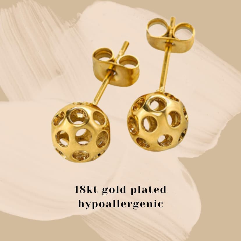 Pickleball Earrings Jewelry for Women Gold 18KT Best Gift Present for Her Hypoallergenic Feminine Accessories