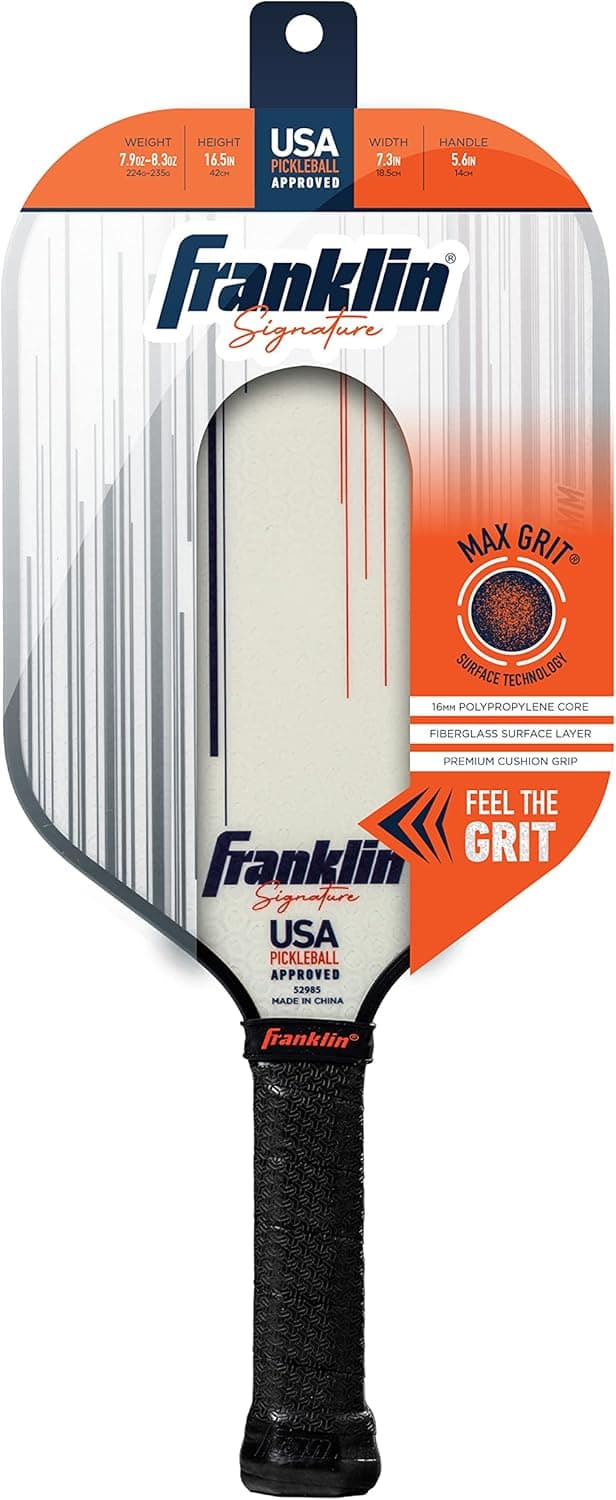 Franklin Sports Pro Pickleball Paddles - Signature Series Pro Pickleball Paddle with MaxGrit Surface - USA Pickleball (USAPA) Approved Tournament Pickleball Paddles - 13mm + 16mm Polypropylene Cores