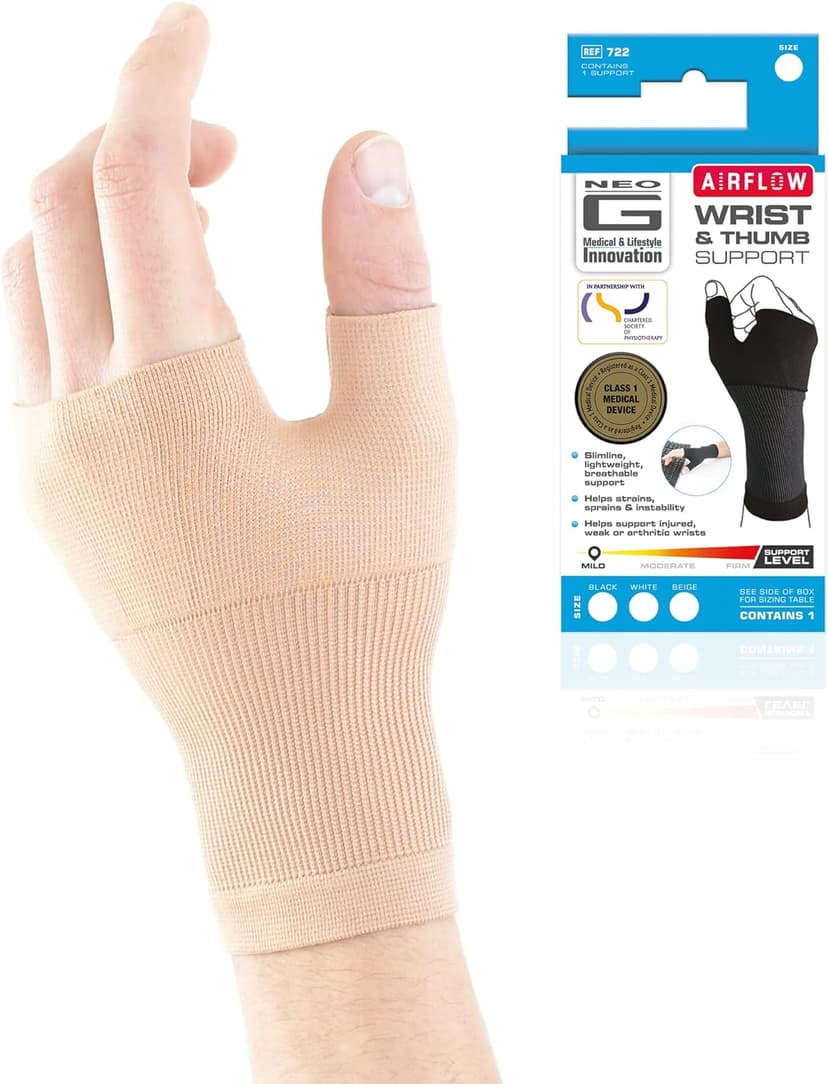 Neo-G Wrist and Thumb Support for Arthritis, Joint Pain, Tendonitis, Sprain - Wrist Brace Wrist Compression Hand Support - L - Beige
