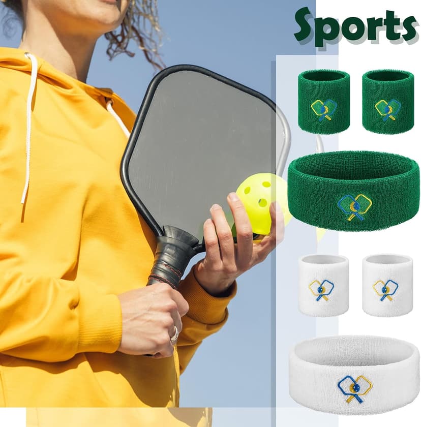 Suhine 4 Pcs Sports Headband 8 Pcs Moisture Wicking Wristband Breathable Sweat Absorption Sweatband for Christmas Valentine‘s Day Gift