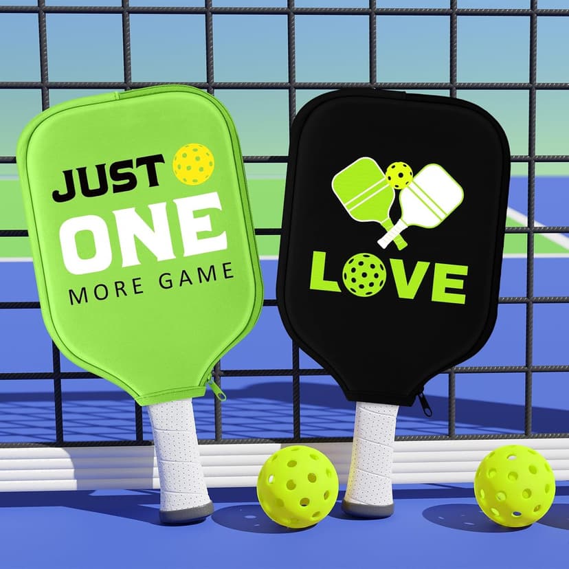 Poen 4 Pcs Ball Paddle Covers 8.5 x 11 Inch Protective Paddle Cover Racket Sleeve Bag with Zipper Universal Case Size Fits up to 8.25 in Wide for ball Sports Men Women Gift