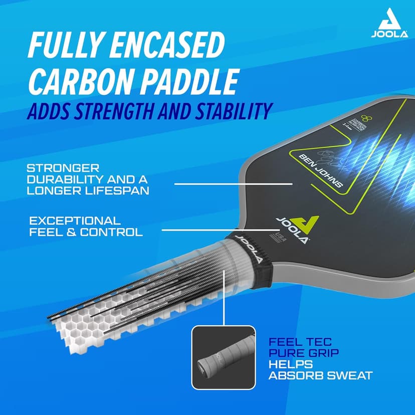 JOOLA Professional Pickleball Paddles – Charged Surface Technology for Power & Feel – Select Perseus or Hyperion Shape – Fully Encased Carbon Fiber – USAP Approved – Well Balanced w/Pop & Control