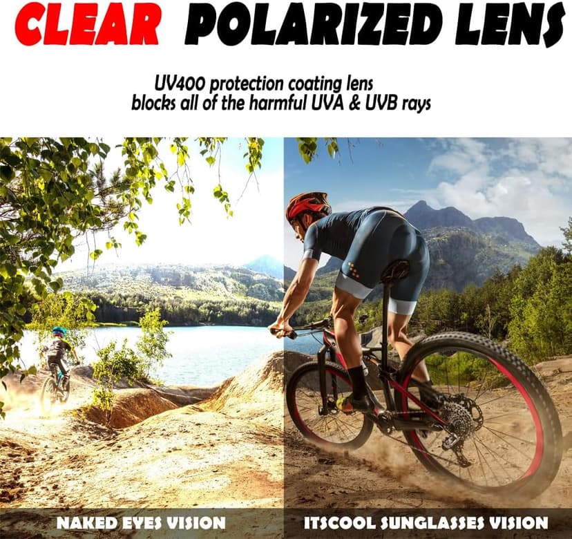 Polarized Sports Sunglasses with 5 Interchangeable Lenses for Men Women Softball Baseball Pickleball Cycling Glasses