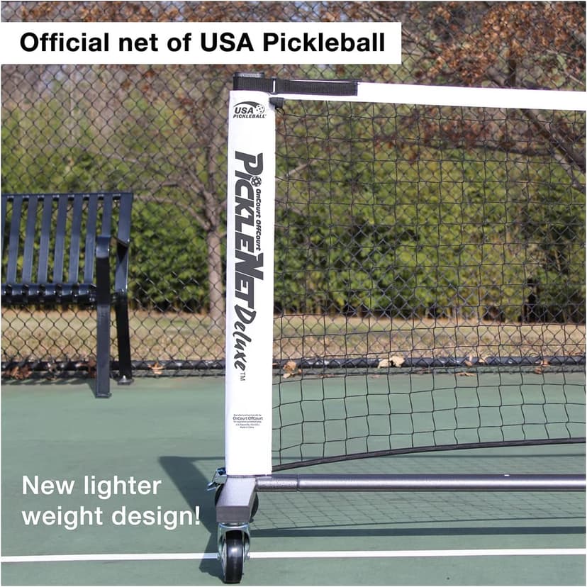 PickleNet Deluxe TAPND 22'x 34" Oval Tubing Locking Wheels Pickleball Net System