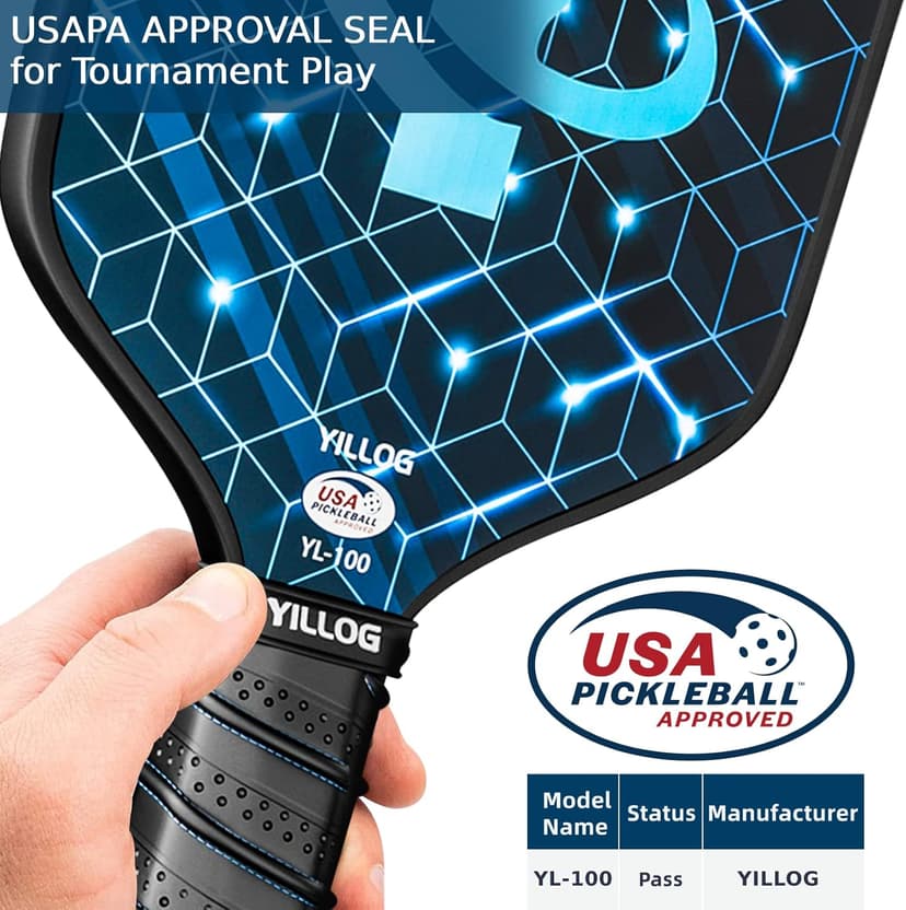 Pickleball Paddles, USAPA Approved Pickleball Paddle Set of 4, Fiberglass Surface Pickleball Set, 4 Pickleball Balls, 4 Cooling Towels, Pickleball Bag, Pickle Ball Paddle for Men Women