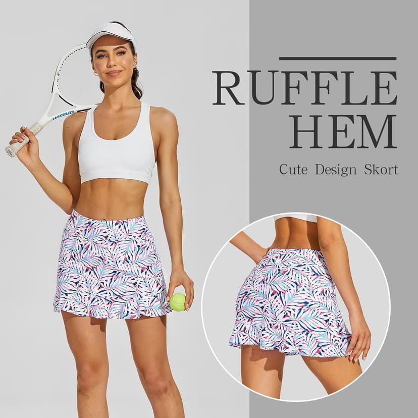 M MOTEEPI Tennis Skirt with Shorts Golf Skorts for Women Dressy Pickleball Skort Golf Outfits Clothes Athletic Skirts
