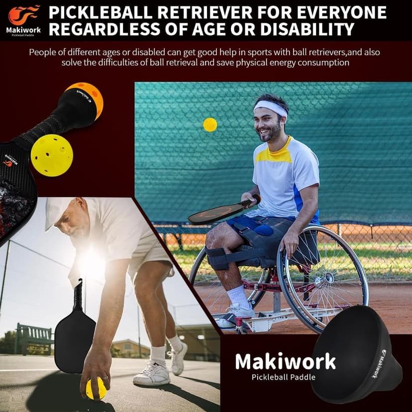 Pickleball Ball Retriever Silicone Pickleball Grabber and Picker
