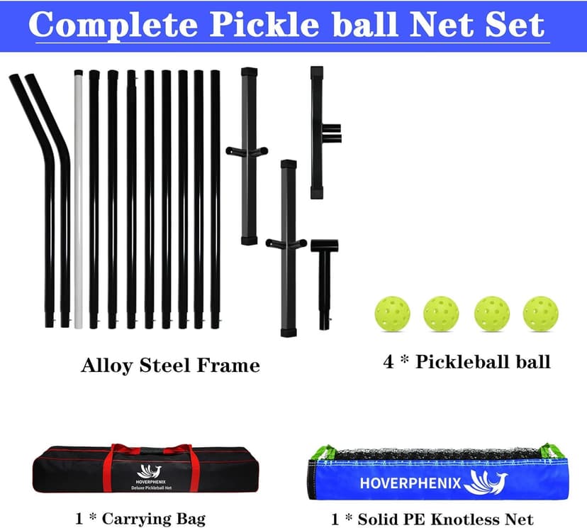 22FT Regulation Size Pickleball Net for Driveway, Outdoor Balls and Portable Carry Bag, Weather Resistance Strong Steel Frame