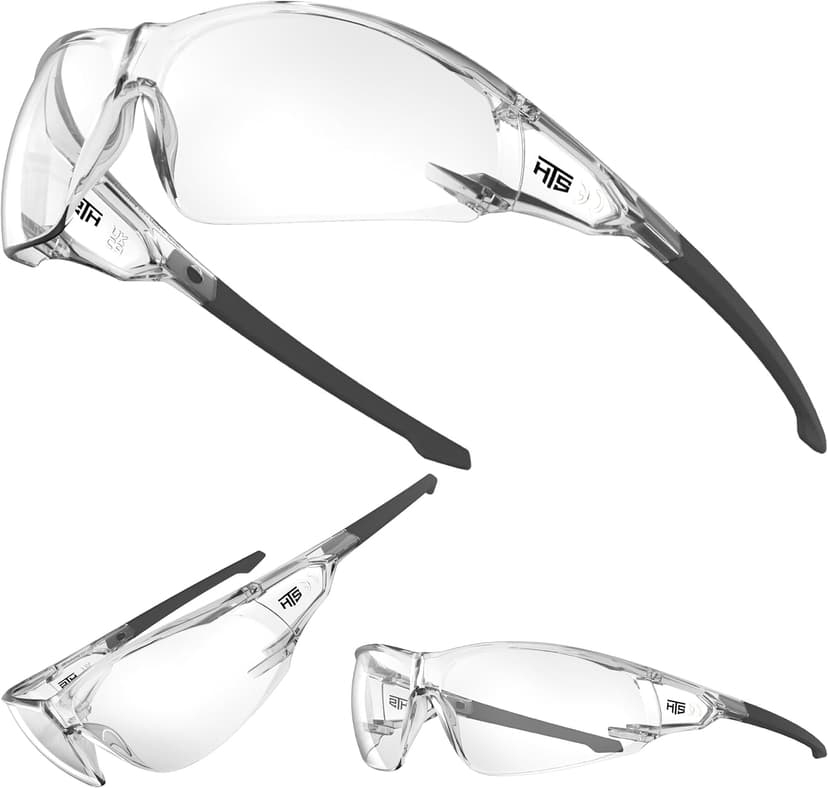 ANSI Z87.1 Anti-Fog Wrap-Around Clear Safety Glasses, Pickleball lab chemistry goggles with Scratch Resistant