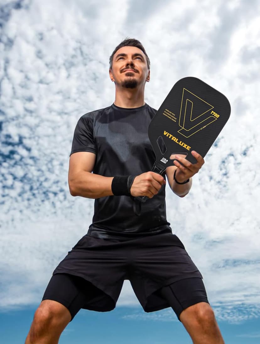 Carbon Fiber Pickleball Paddle, Edgeless T700+3K Textured Carbon Friction Surface，Thermoformed Pickleball Paddle with Aerodynamic Design Used for tournaments, Power & Control & Spin Max
