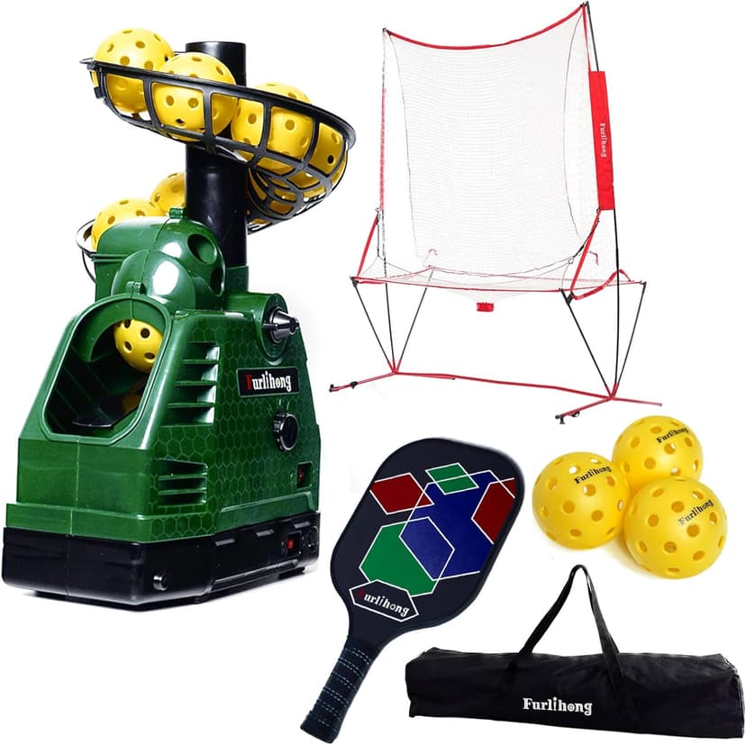 680PBH Pickleball Starter Kit, Including Launch Machine, Ball Recycling Net, Pickleball Paddle, 3 x Pickleballs and Carrying Bag
