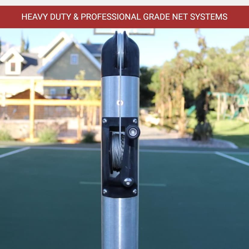 Dominator In Ground Pickleball System - Includes Two Heavy Duty Pickleball Posts with Net and Sleeves - Aluminum, Rust Free, and Follows USAPA Standards