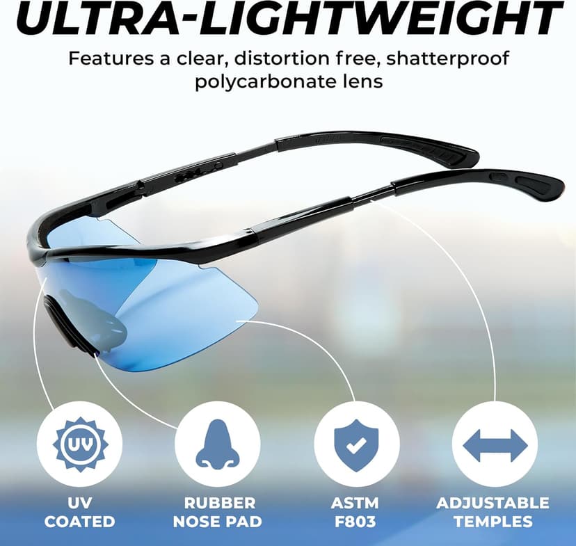 Tourna Specs Eye Guards for Enhanced Visibility and Protection in Tennis, Pickleball, and Golf