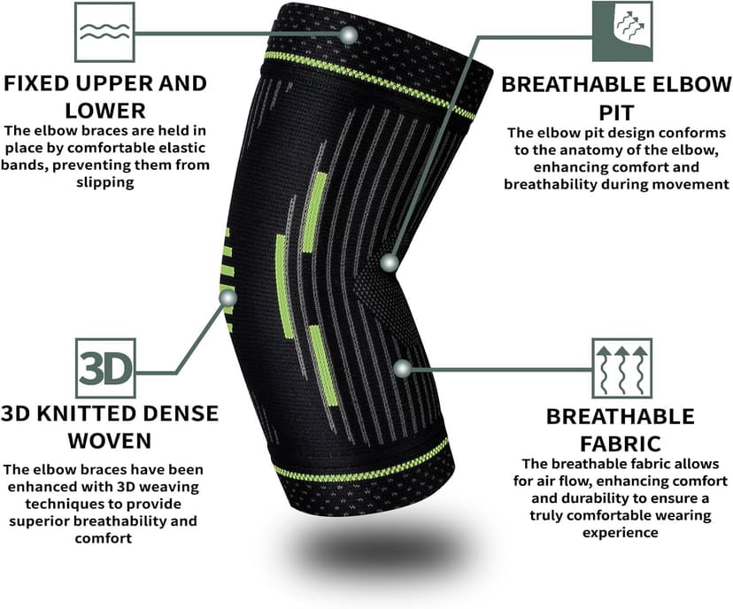 Tennis Elbow Sleeve,Elbow Compression Sleeve, Elbow Brace For Tendonitis and Tennis Elbow,Golfers, Arthritis, Bursitis. Elbow Pain Relief,Weightlifting, Fit for Men & Women