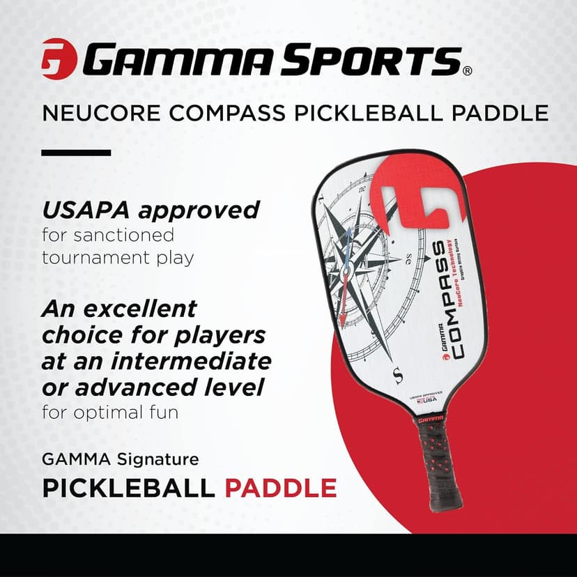 GAMMA Made in The USA Pickleball Paddles, NeuCore & Sensa Polycore Technology, Textured Graphite, Honeycomb Grip, USAPA Approved, Realiable, Additonal Power & Control