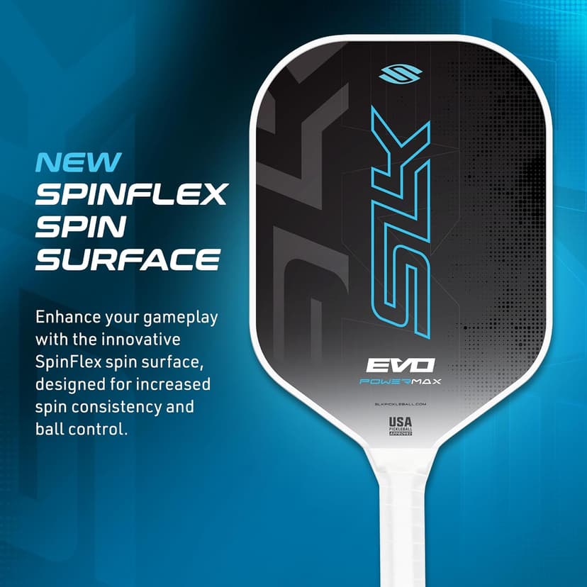 Selkirk Sport SLK Evo Pickleball Paddle | Designed in The USA | Power, Control or Hybrid | Fiberglass & Carbon Fiber with SpinFlex Surface