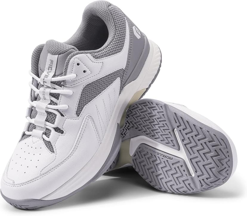 FitVille Men‘s Wide Pickleball Shoes All Court Tennis Shoes with Arch Support for Plantar Fasciitis