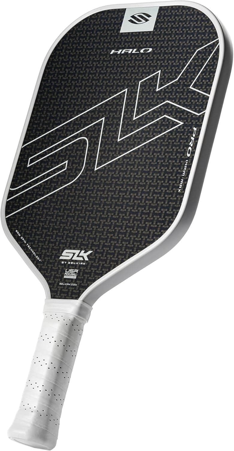 Selkirk Sport SLK Halo Raw Carbon Fiber Pickleball Paddle | Designed in The USA | Choose from The T700 Raw Carbon Fiber Power, The 18k Ultraweave Control, or The Kevlar Linkweave Thermoformed Pro
