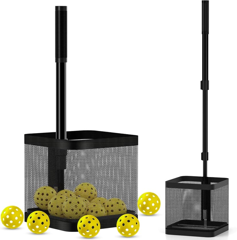 Pickleball Picker Upper Holds 14 Balls, Pickleball Ball Picker Hopper Tube, Pickleball Pickup Tube - Lightweight Pickleball Retriever Collector with Shoulder Strap
