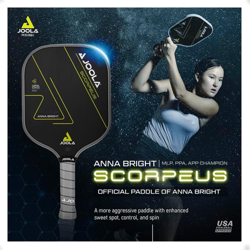 JOOLA Professional Pickleball Paddles – Raw Carbon Fiber Surface – Built for Spin, Speed & Control – Hyperion, Solaire, Perseus & Scorpeus – Swift & Standard Models – USAP Approved – Tournament-Level