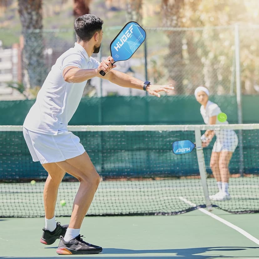 Pickleball Paddle USAPA Approved, Lightweight Carbon Fiber Face and Polypropylene Honeycomb Core Pickleball Racket with Cover, Elongated Handle and Cushion Comfort Grip Pickle Ball Paddle