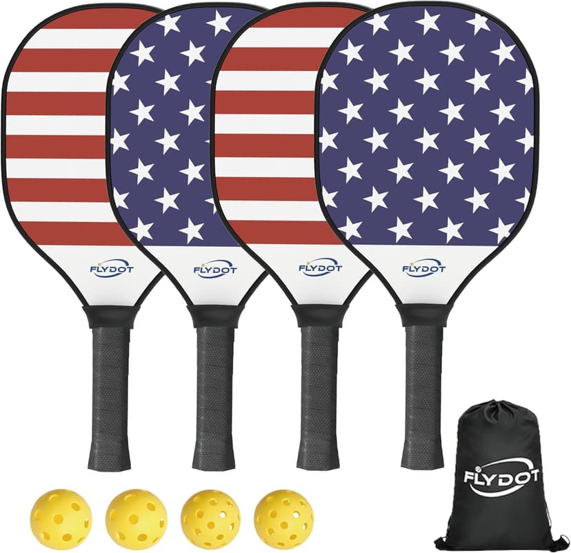 Pickleball Paddles Set of 4,USAPA Approved,4 Indoor&Outdoor Pickleball Balls, Carrying Bag, 4 Cooling Towels,4 Pack Paddles,Pickleball Paddles Pack Gifts for Beginner&Pro