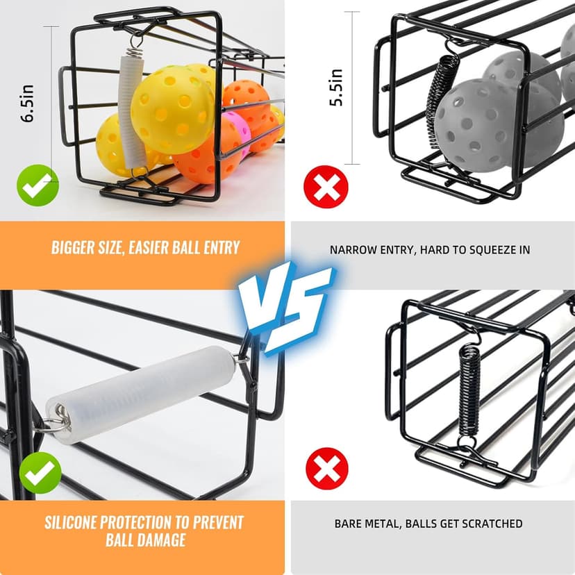 Pickleball Ball Holder Set - Large Capacity Pickleball Hopper with 20 Balls, Must-Have Pickleball Accessories for Pickleball Training, Pickleball Caddy for Pickleball Practice Equipment