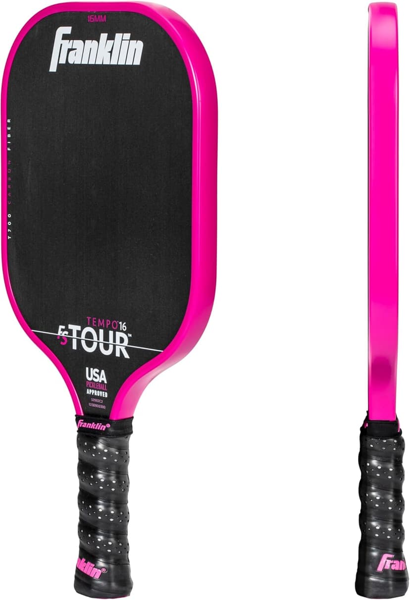 Franklin Sports Pro Pickleball Paddle Set - FS Tour Series Carbon Fiber Paddle, Cover + Eraser - 14mm + 16mm