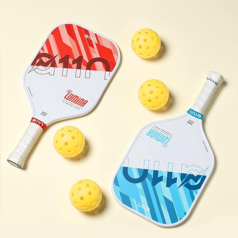 A11N Pickleball Paddles Set of 4 Fiberglass Surface Rackets with 4 Pickleball Balls and Pickleball Bag for Beginners - USAPA Approved