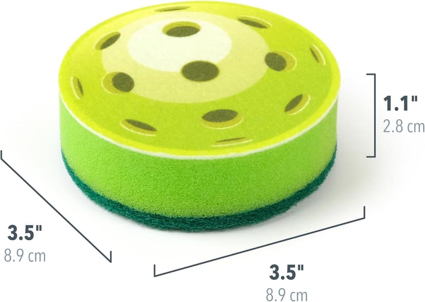 Genuine Fred in The Kitchen Pickleball Inspired Sponges, Set of 2, Durable Layered Sponges, Fun and Quirky Kitchen Accessory, Pickleball Court Gift-Ready Packaging