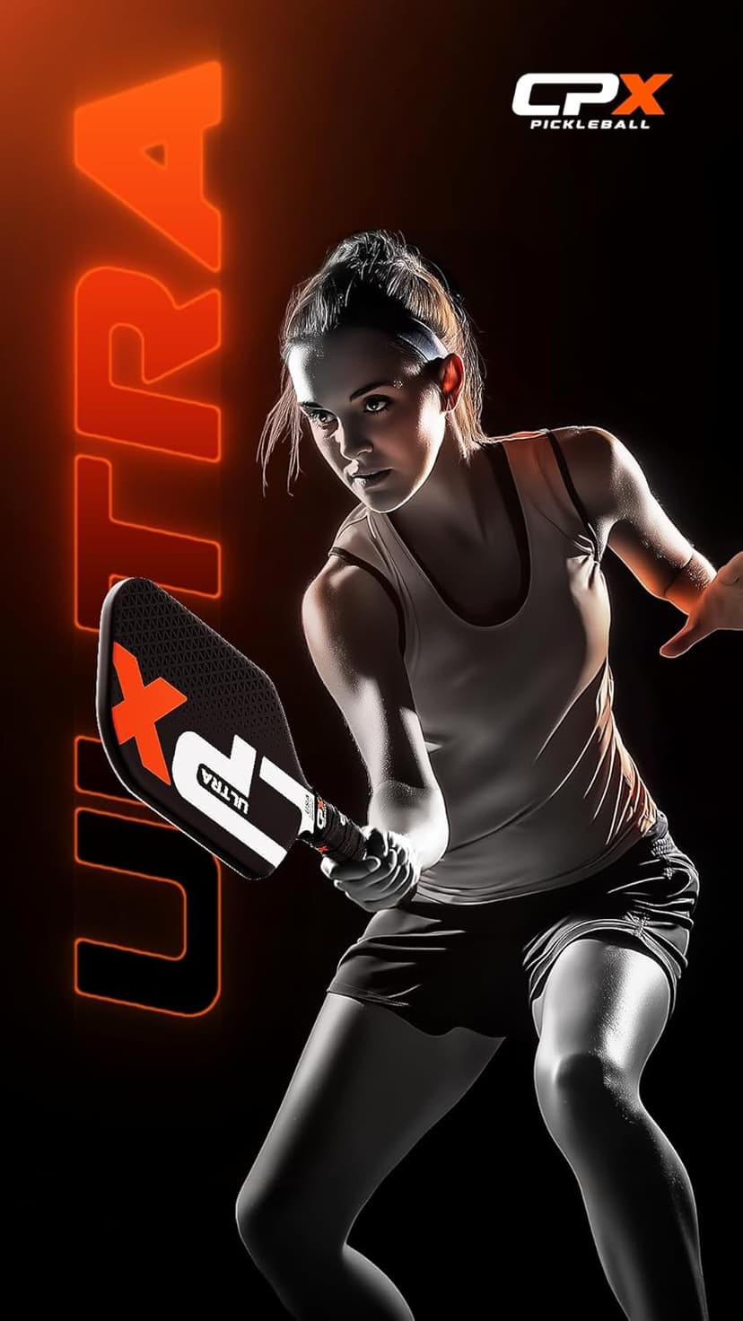 CPX Ultra Series Kevlar Friction Surface Pickleball Paddle - 16mm Polypropylene Honeycomb Core, Lightweight for Speed