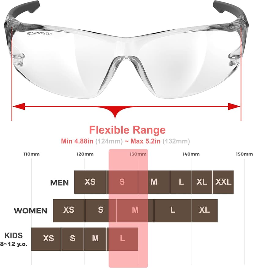 ANSI Z87.1 Anti-Fog Wrap-Around Clear Safety Glasses, Pickleball lab chemistry goggles with Scratch Resistant