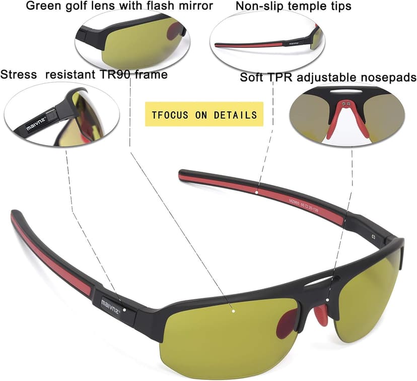 High Definition Golf Ball Finder Sport Glasses for Men Women Golf Sunglasses Golf Glasses Pickleball Eyewear MZ861