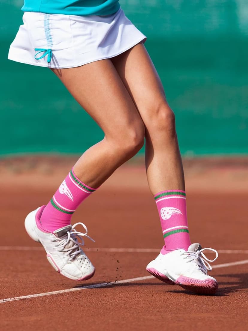 Cuffbow 8 Pairs Dink Ball Socks Performance Novelty Athletic Socks Sports Gift for Dink Ball Lovers Women Men