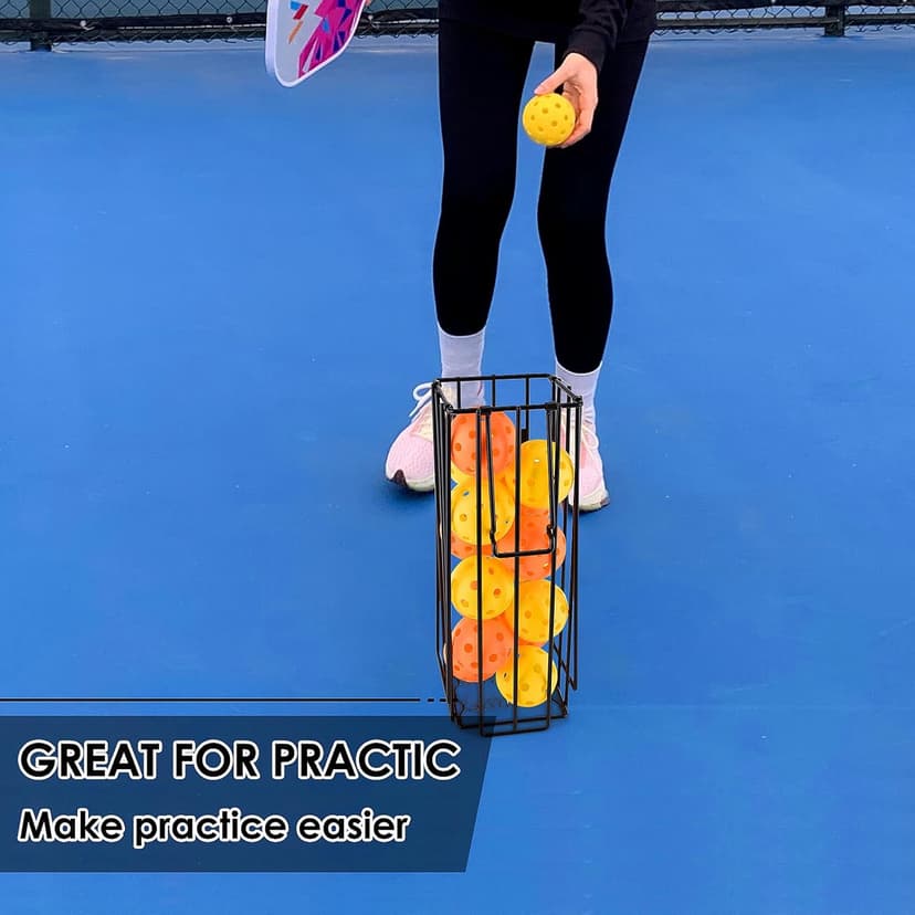 Portable Pickleball & Tennis Ball Collector - Pickleball Retriever Basket Carrier Gatherer Picker Hopper Container for Picking and Storage Training Tool for Ball