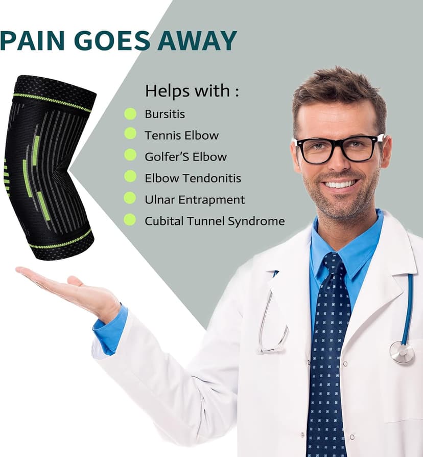 Tennis Elbow Sleeve,Elbow Compression Sleeve, Elbow Brace For Tendonitis and Tennis Elbow,Golfers, Arthritis, Bursitis. Elbow Pain Relief,Weightlifting, Fit for Men & Women