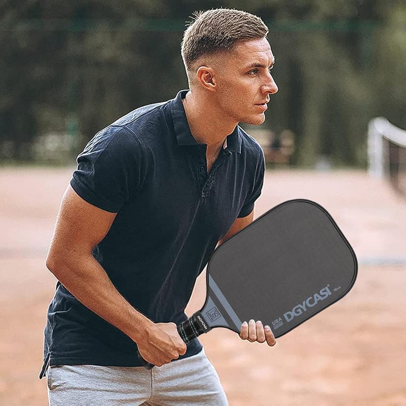 YC DGYCASI 16mm Pickleball Paddles Professional, 2025 USAPA Approved T700 Carbon Fiber Surface Pickle Paddle(CFS), Polypropylene Lightweight Honeycomb Core, Cushion Comfort Grip, with Cover Case Black