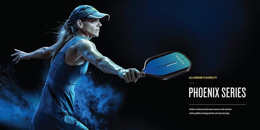 Paddletek Phoenix Genesis - Professional Pickleball Paddles with Honeycomb Core – Polycore & Fiberglass Epoxy Surface - High Tack Performance Grip – 7.4 oz to 7.8 oz – 5 Colors- USAPA Approved