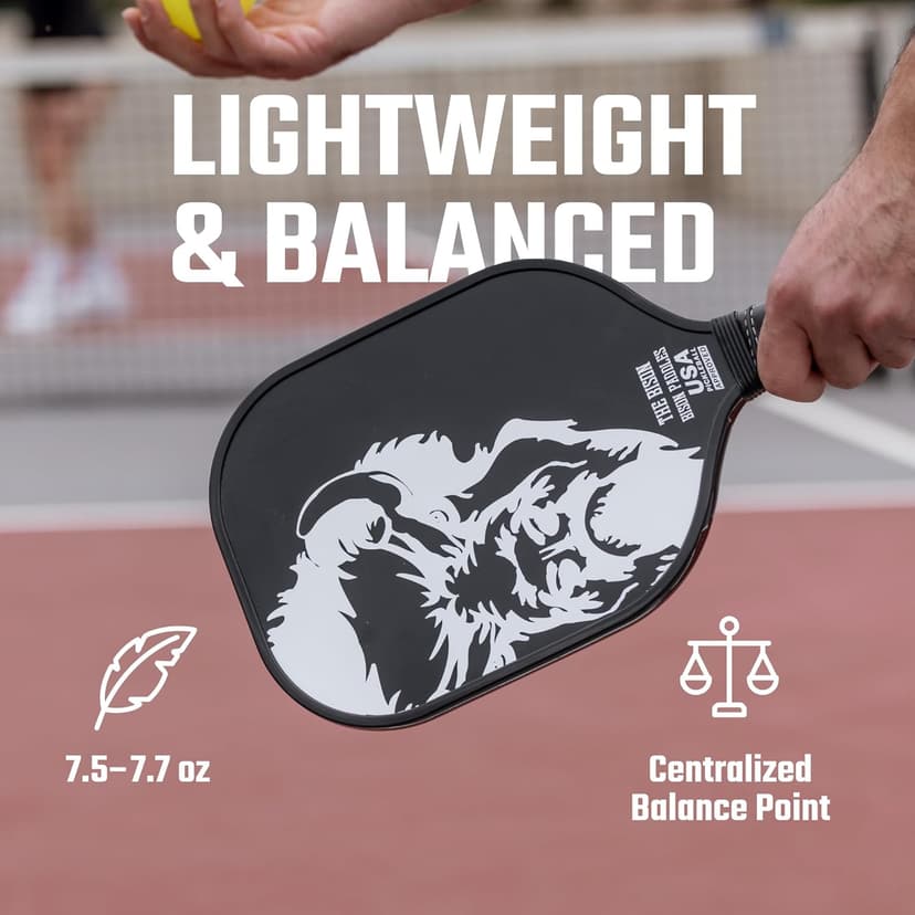 Carbon Graphite Pickleball Paddles - Lightweight Pickleball Rackets | Honeycomb Composite Core Improves Pickle Ball Placement and Increases Power | Durable Unibody Construction