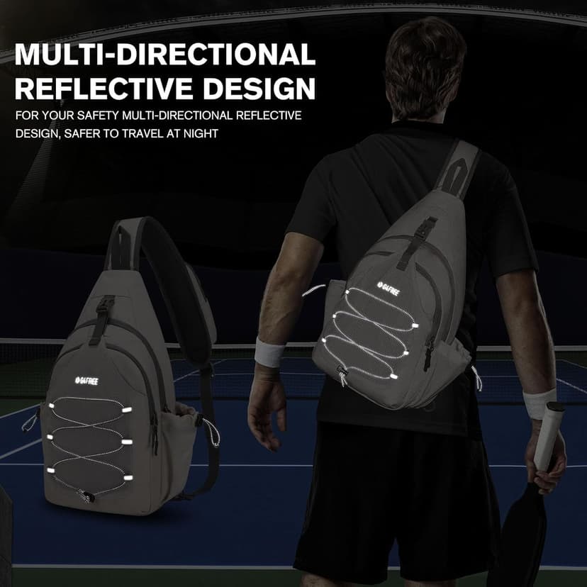 G4Free Pickleball Bag, Crossbody Sling Bag for Men Women, Pickleball Backpack, Pickle Ball Paddle Bag Gifts for Sports