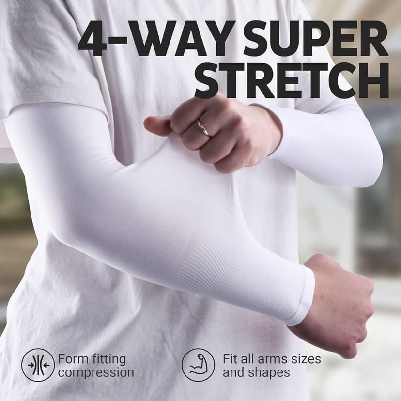 UV Sun Protection Arm Sleeves for Men & Women - Tattoo Cover Up - UPF 50 Cooling Sleeve for Golf, Cycling