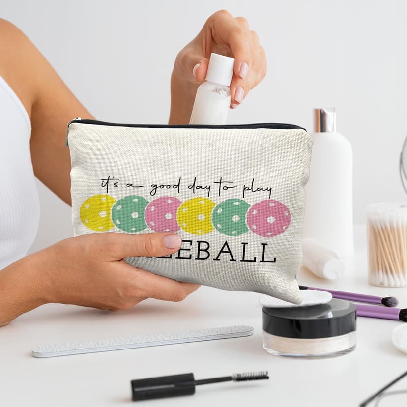 Pickleball Gifts for Women, Pickleball Makeup Bag Cosmetic Pouch, Pickleball Accessories Women